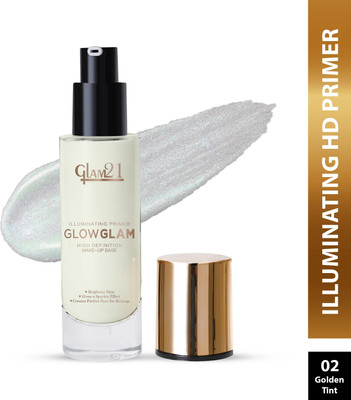 Glam21 Cosmetics Illuminating HD Primer Longlasting,Oilfree Weightless Matte Finish, Instant Glow Primer  - 30 ml(Golden Tint)