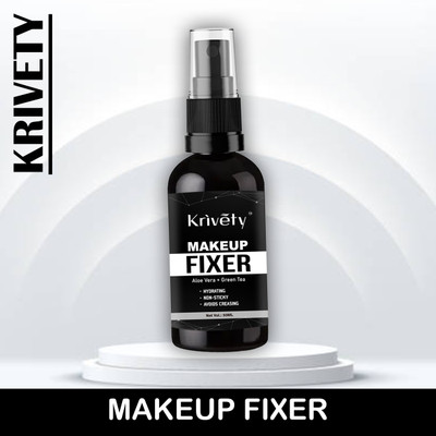 KRIVETY Long Lasting Professional Makeup Fixer Spray With Aloe Vera And Vitamin- E --- Primer  - 50 ml(Black)