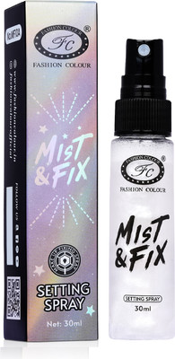 FASHION COLOUR Mist & Fix Setting Spray-Waterproof Long-Lasting Makeup Hydrating & Illuminating Primer  - 30 ml(Silver)