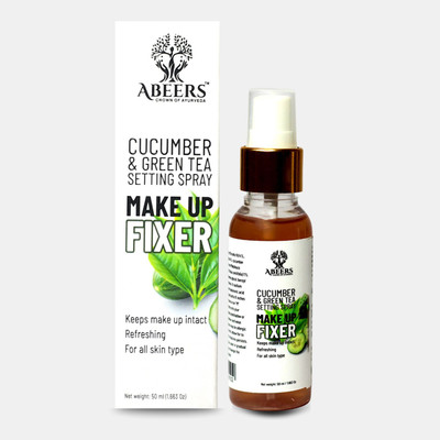 Abeers Cucumber & Green Tea Makeup Setting Spray | Long-Lasting Fresh Look Spray Primer  - 50 ml(White)