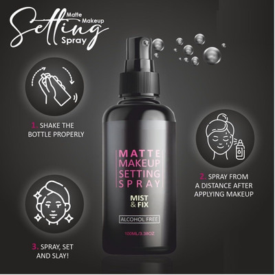 manasona Long-Lasting Hydrating Makeup Fixing Mist Natural Effect Light Coverage Primer  - 100 ml(TRANSPARENT)