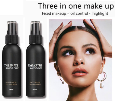 Emijun Long lasting Misty Finish Professional Makeup Fixer Spray COMBO Primer  - 200 ml(BLACK)