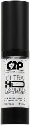 C2P Professional Makeup Ultra Hd Hydrating Primer With Gel-Based Formula for Poreless Skin Primer  - 20 ml(Transparent)
