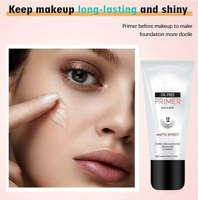 MYEONG Face & Body Primer Matte Finish Oil Free Primer Transparent Primer  - 30 ml(Transprent)