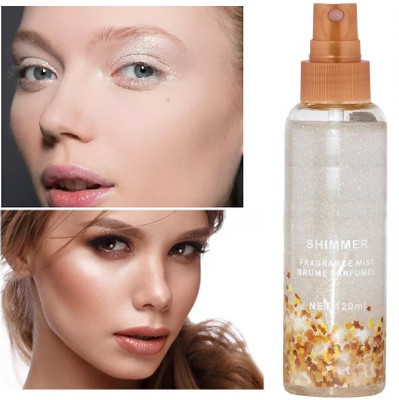 HUZURLU NEW LONG LASTING SHIMMER FRAGRANCE MIST MAKEUP FIXING SPRAY Primer  - 120 ml(TRANSPARENT)