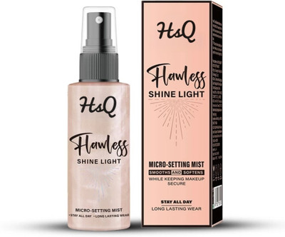 HSQ Glow Boost Primer Setting Spray | Dewy Finish, Long Stay Makeup Mist Primer  - 100 ml(gold)