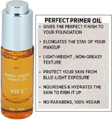 ADJD Magic Drops Primer Oil For Face Infused With Vitamin C+ Primer  - 20 ml(TRANSPARENT)