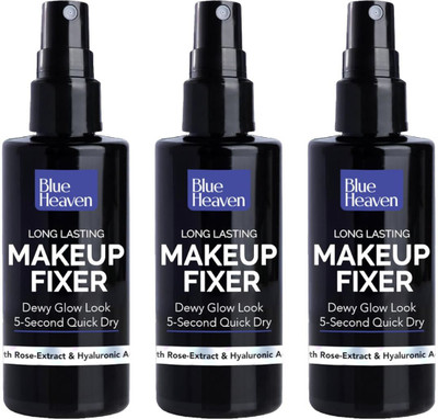 BLUE HEAVEN MAKEUP FIXER LONG LASTING DEWY GLOW LOOK 60ML EACH PACK OF 3 Primer  - 180 ml(Transparent)