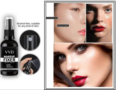VVD Long lasting Misty Finish Professional Makeup Fixer Spray Primer - 100 ml Primer  - 50 ml(Black)