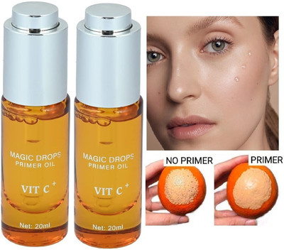 ADJD Magic Drops Primer Oil For Face Infused With Vitamin C+ Combo Pack Primer  - 40 ml(TRANSPARENT)