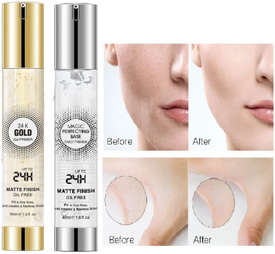 Yuency 24 K Gold Primer and Silver Primer imperfections and boosts Primer  - 60 ml(TRANSPARENT)
