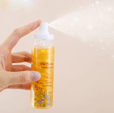 ADJD Gold Glow Makeup Fixer Spray Setting Spray for Face Makeup Primer  - 80 ml(GOLDEN)