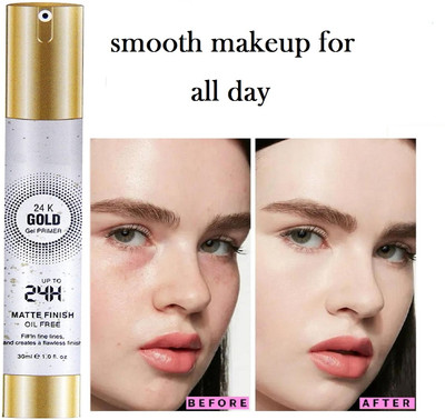 HUZURLU LONG LASTING PROFESSIONAL MATTE LOOK 24K GOLD GEL PRIMER Primer  - 30 ml(TRANSPARENT)