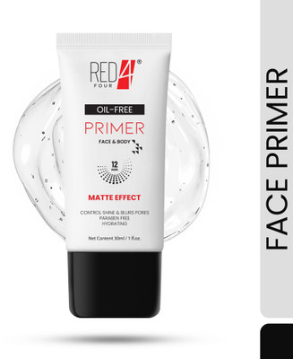 RED4 Face & Body Primer Matte Finish Oil Free  Primer  - 30 ml(Transparent)