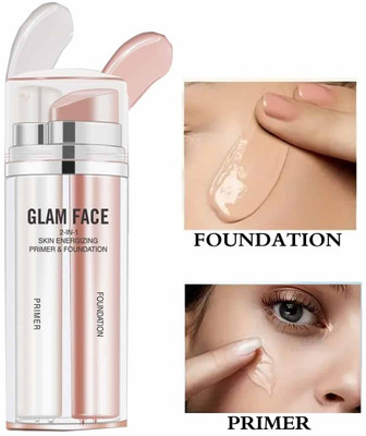 WOONGMI 2 in 1 Glam Face Skin Energizing Long Lasting Primer& Cream Foundation Primer  - 60 g(TRANSAPRENT, NATURAL BEIGE)