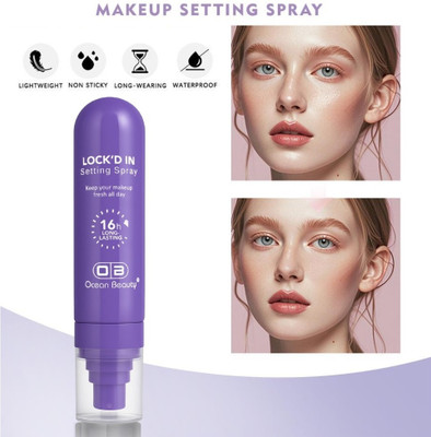 OCEAN BEAUTY LOCK'D IN Setting Spray Keep Your Makeup Fresh All Day Lightweight Mist Primer  - 100 ml(Transparent)