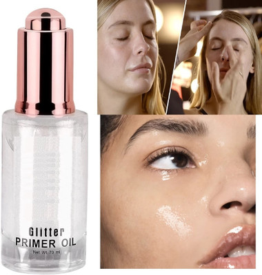 HUZURLU Glitter Rose Oil Makeup Base Face  Primer  - 70 ml(transpernt)