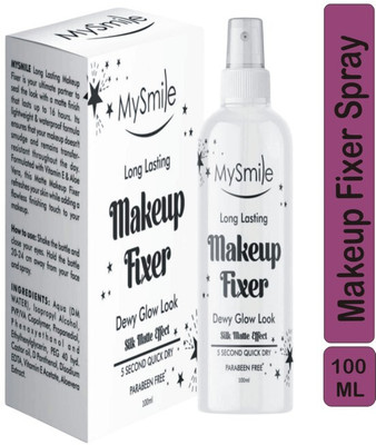 Mysmile Long Lasting Makeup Fixer Dewy Glow Look Silk Matte Effect ( Pack of 1 ) Primer  - 100 ml(White)