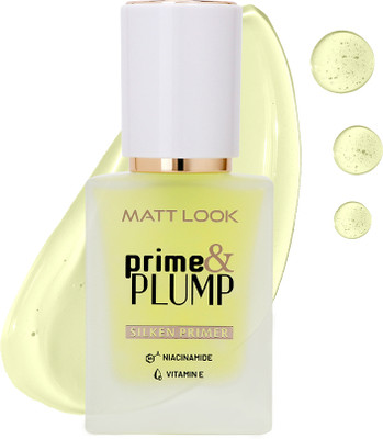MATTLOOK Prime & Plump Silken Primer Niacinamide Vitamin E 24H Hydration Softens Flawless Primer  - 30 ml(Transparent)