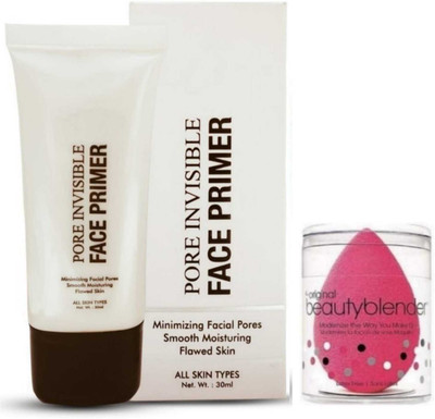 LOVE HUDA Waterproof Long Lasting Pore Invisible Skin Base Gel Primer With Blender Primer  - 20 ml(WHITE)