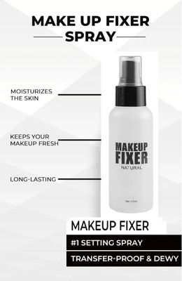 Amaryllis Finish Makeup Fixer Spray seconds Quick Dry Long Lasting Formula  Primer  - 100 ml(Transparent)