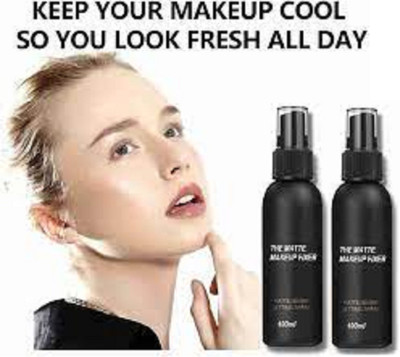 Luipui new matte finish makeup setting spray pack of 2 Primer  - 200 ml(transparent)