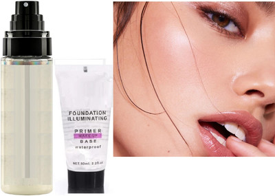 GABBU Long Lasting make up fixer spray Budge proof & Non sticky setting spray, Primer  - 200 ml(sliver)