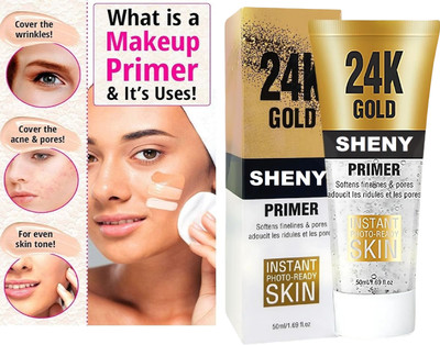 Sheny face Primer Skin-Hydrating Pore less Primer With Natural Glow Finish, Primer  - 50 ml(transparent)