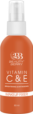 Beauty Berry Long Lasting Makeup Fixer Spray with Vitamin C & E Primer  - 80 ml(Transparent)