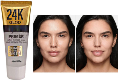 Luster Shine 24K Gold Primer,Blends Smoothly Primer  - 45 ml(Transparent)