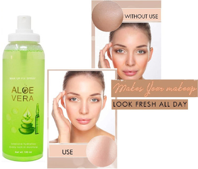 tanvi27 NEW ALOE MAKEUP FIX SPRAY WITH ALOE VERA AND VITAMINE Primer  - 150 ml(GREEN)