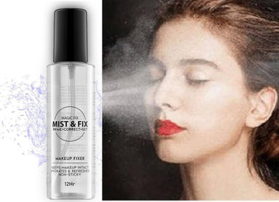 GULGLOW99 Fix Makeup Fixer Prime + Correct + Set 12Hrs Long Lasting Misty Finish Primer  - 120 ml(TRANSAPRENT)