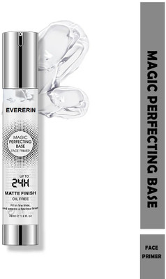EVERERIN 24 Hour Long-Lasting Matte Finish Face  Primer  - 40 ml(Transparent)