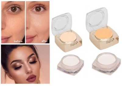 HUZURLU LONG LASTING 2 IN 1 PRIMER & CONCEALER LONG LASTING MAKEUP BASE PACK OF 2 Primer  - 18 g(WHITE, BEIGE)