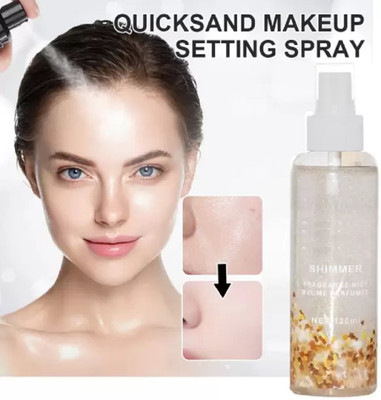Latixmat Long Lasting Mist Shimmer Finish Professional Makeup Fixer Spray For Face Primer  - 120 ml(Silver Gold)