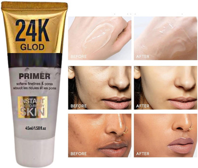 Wonholli Long Lasting & Hydrating Skin Base 24K Gold Face  Primer  - 45 ml(Transparent)