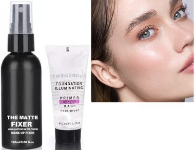 GABBU Long lasting makeup primer with fixer for face makeup Primer  - 200 ml(transperent)