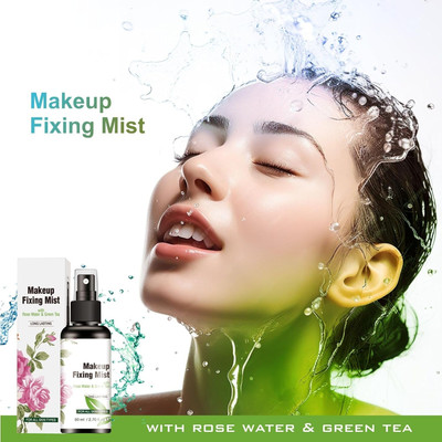 tanvi27 Long Lasting Makeup Fixing Mist with Rose Water & Green Tea Primer1 Primer  - 80 ml(transperant)