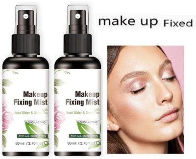 Emijun Professional Makeup Fixer Spray Long lasting Misty fixer COMBO Primer  - 160 ml(TRANSPARENT)