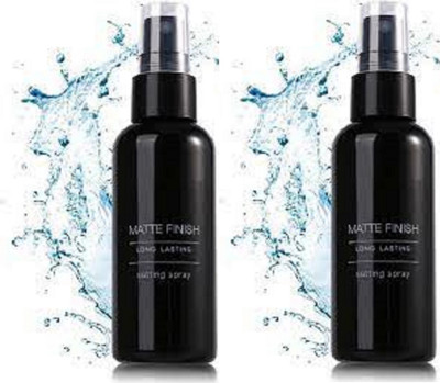 Luipui waterproof matte finish setting makeup spray pack of 2 Primer  - 200 ml(TRANSPARENT)