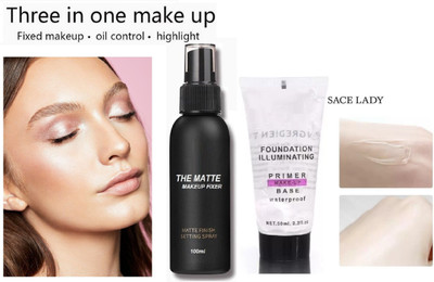 GULGLOW99 trending ILLuminating Primer With Makeup Fixer Combo Primer  - 100 ml(Transparent)