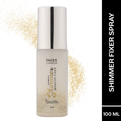 FACES CANADA Ultime Pro Shimmer Makeup Fixer Setting Spray Mini | Long Lasting Primer  - 100 ml(Shimmer)