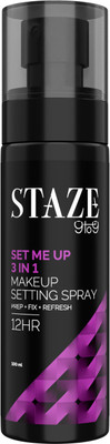 Staze 9to9 Set Me Up 3 In 1 Prep + Fix + Refresh Makeup Setting Spray | Lasts for 12H Primer - 100 ml(Transparent) Staze 9to9 Set Me Up 3 In 1 Prep + Fix + Refresh Makeup Setting Spray | Lasts for 12H Primer - 100 ml(Transparent)