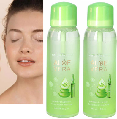 ADJD Make Up Fixer Spray For Long Lasting Makeup Aloe Vera Primer  - 300 ml(TRANSPRENT)