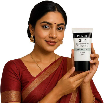 DJATI 3 in 1 Face Primer Long Lasting, Oil-Free, Moisturizing for All Skin Types Primer  - 30 ml(transparent)