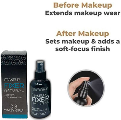 Crazy girl Fix & Glow Waterproof After Makeup Setting Fixing Shimmer Fixer Face Spray Mist Primer  - 100 ml(Random Color)