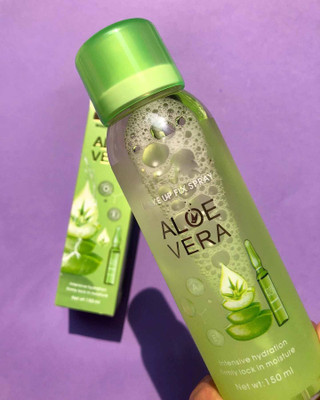 GULGLOW99 Aloe Fresh Makeup Fix Spray With Vitamin E and Aloe Vera Primer  - 150 ml(transprent)