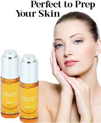 HUZURLU Magic Drops Primer Oil For Face Infused With Vitamin C+ Makeup Base Combo Primer - 40 ml(Transparent) HUZURLU Magic Drops Primer Oil For Face Infused With Vitamin C+ Makeup Base Combo Primer - 40 ml(Transparent)