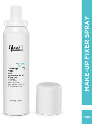 Glam21 Make-up Fixer Spray with Hyaluronic Acid & SPF 30 & Long-lasting Makeup Primer  - 100 ml(Transparent)