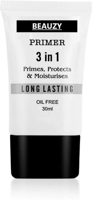 Beauzy Primer 3 in 1 for Face Makeup | Hydrating, Lightweight & Long- Lasting Primer  - 30 ml(Transparent)